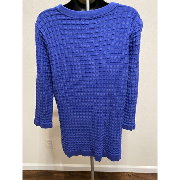 Lands End  Outfitters sweater Womens Size L 3/4 Sleeve Pullover Blue - Picture 6 of 8